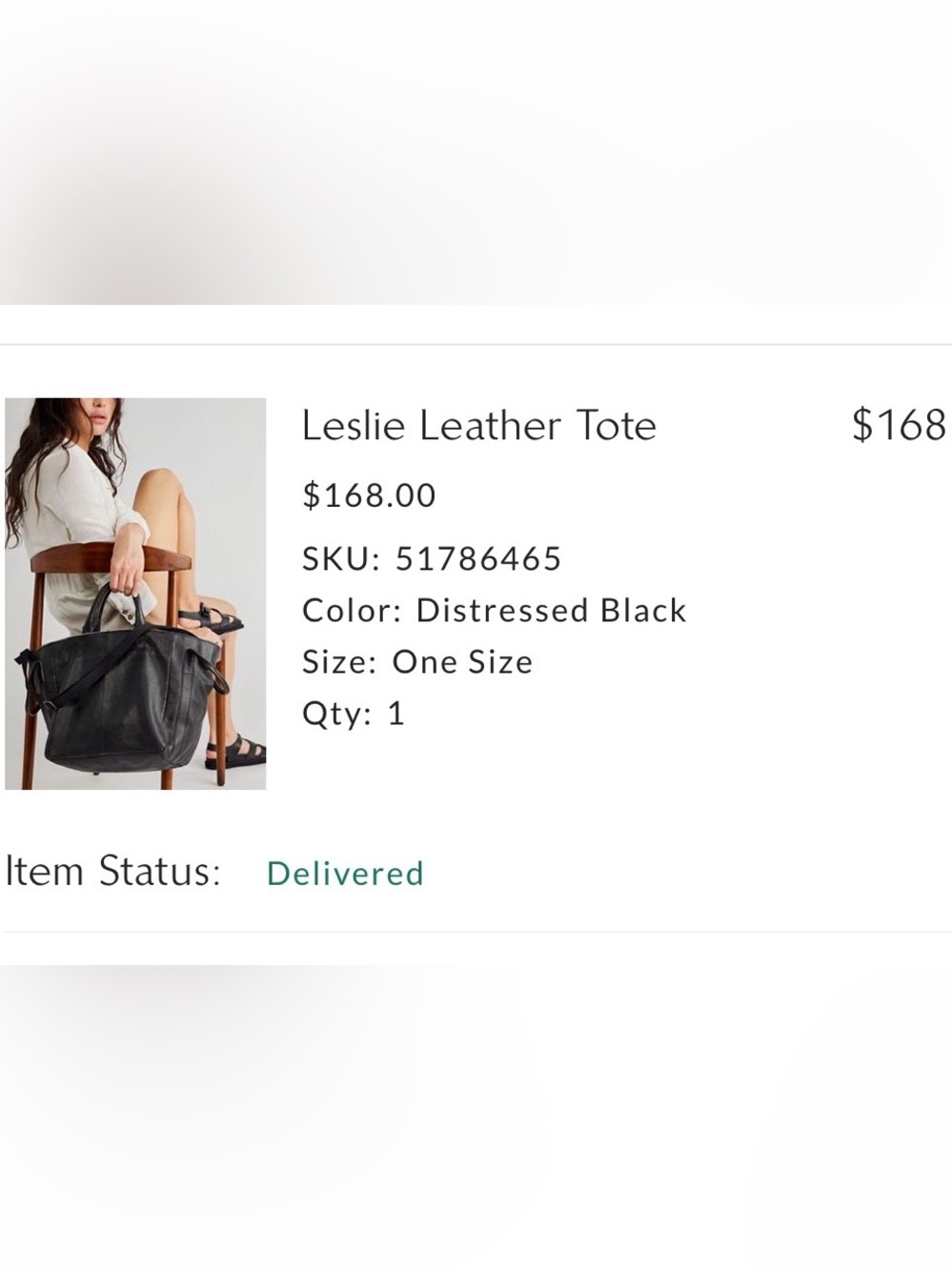 Free People Leslie Leather Tote in Distressed Black Overnight Bag - Picture 13 of 14